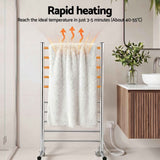 Devanti 10-Bar Freestanding Heated Towel Rail 3-5 Mins Fast Heating Electric Towel Warmer for Bathroom Winter Drying Stainless Steel Plug In 100W