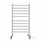 Darrahopens Home & Garden > Bathroom Accessories > Towel Racks & Holders Devanti 10-Bar Freestanding Heated Towel Rail 3-5 Mins Fast Heating Electric Towel Warmer for Bathroom Winter Drying Stainless Steel Plug In 100W
