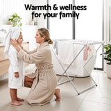 Darrahopens Home & Garden > Bathroom Accessories > Towel Racks & Holders Devanti Heated Towel Rail Electric Clothes Airer Foldable Drying Rack 8 Bars