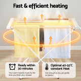 Darrahopens Home & Garden > Bathroom Accessories > Towel Racks & Holders Devanti Heated Towel Rail Electric Clothes Airer Foldable Drying Rack 8 Bars