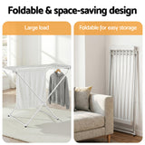 Darrahopens Home & Garden > Bathroom Accessories > Towel Racks & Holders Devanti Heated Towel Rail Electric Clothes Airer Foldable Drying Rack 8 Bars
