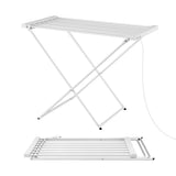 Darrahopens Home & Garden > Bathroom Accessories > Towel Racks & Holders Devanti Heated Towel Rail Electric Clothes Airer Foldable Drying Rack 8 Bars