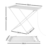Darrahopens Home & Garden > Bathroom Accessories > Towel Racks & Holders Devanti Heated Towel Rail Electric Clothes Airer Foldable Drying Rack 8 Bars