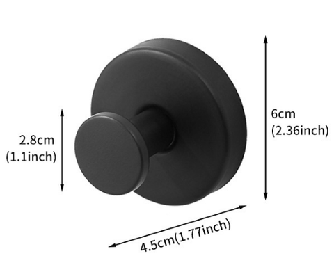 Darrahopens Home & Garden > Bathroom Accessories > Towel Racks & Holders Heavy Duty Stainless Steel Suction Cup Hook Vacuum Wall Hanger Brushed Black No Drill Towel Holder for Bathroom Kitchen & Shower - Waterproof