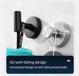 Darrahopens Home & Garden > Bathroom Accessories > Towel Racks & Holders Heavy Duty Stainless Steel Suction Cup Hook Vacuum Wall Hanger Brushed Black No Drill Towel Holder for Bathroom Kitchen & Shower - Waterproof