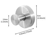 Darrahopens Home & Garden > Bathroom Accessories > Towel Racks & Holders Heavy Duty Stainless Steel Suction Cup Hook Vacuum Wall Hanger Brushed Silver No Drill Towel Holder for Bathroom Kitchen & Shower - Waterproof