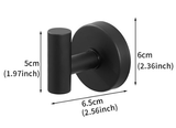 Darrahopens Home & Garden > Bathroom Accessories > Towel Racks & Holders Matte Black T-Bar Suction Cup Hook Stainless Steel Vacuum Wall Hanger No Drill Robe Towel Holder for Bathroom Kitchen - Heavy Duty