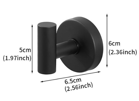 Darrahopens Home & Garden > Bathroom Accessories > Towel Racks & Holders Matte Black T-Bar Suction Cup Hook Stainless Steel Vacuum Wall Hanger No Drill Robe Towel Holder for Bathroom Kitchen - Heavy Duty