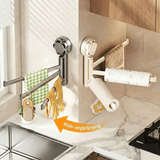 Darrahopens Home & Garden > Bathroom Accessories > Towel Racks & Holders No-drill ABS Suction Cup Towel Rack, 180° Rotating Layered Storage, Dual Use for Kitchen and Bathroom, Sturdy Load Bearing and Easy to Clean./Gun gray four-shot In Australia - Darrahopens