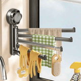 Darrahopens Home & Garden > Bathroom Accessories > Towel Racks & Holders No-drill ABS Suction Cup Towel Rack, 180° Rotating Layered Storage, Dual Use for Kitchen and Bathroom, Sturdy Load Bearing and Easy to Clean./Gun gray four-shot In Australia - Darrahopens
