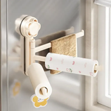 Darrahopens Home & Garden > Bathroom Accessories > Towel Racks & Holders No-drill ABS Suction Cup Towel Rack, 180° Rotating Layered Storage, Dual Use for Kitchen and Bathroom, Sturdy Load Bearing and Easy to Clean./Gun gray four-shot In Australia - Darrahopens