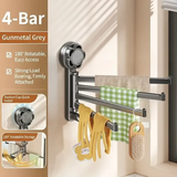 Darrahopens Home & Garden > Bathroom Accessories > Towel Racks & Holders No-drill ABS Suction Cup Towel Rack, 180° Rotating Layered Storage, Dual Use for Kitchen and Bathroom, Sturdy Load Bearing and Easy to Clean./Milk white four-bar In Australia - Darrahopens