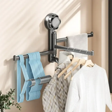 Darrahopens Home & Garden > Bathroom Accessories > Towel Racks & Holders No-drill ABS Suction Cup Towel Rack, 180° Rotating Layered Storage, Dual Use for Kitchen and Bathroom, Sturdy Load Bearing and Easy to Clean./Milk white four-bar In Australia - Darrahopens