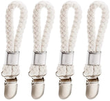 Darrahopens Home & Garden > Bathroom Accessories > Towel Racks & Holders Set of 4 - Woven Cotton Ring, Metal Towel Clips - Hanging Ring and Storage Clips - Suitable for Home, Bedroom and Bathroom - Multifunctional