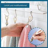 Darrahopens Home & Garden > Bathroom Accessories > Towel Racks & Holders Set of 4 - Woven Cotton Ring, Metal Towel Clips - Hanging Ring and Storage Clips - Suitable for Home, Bedroom and Bathroom - Multifunctional