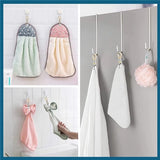 Darrahopens Home & Garden > Bathroom Accessories > Towel Racks & Holders Set of 4 - Woven Cotton Ring, Metal Towel Clips - Hanging Ring and Storage Clips - Suitable for Home, Bedroom and Bathroom - Multifunctional