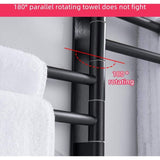 Darrahopens Home & Garden > Bathroom Accessories > Towel Racks & Holders Swivel Towel Rack 4 Arms Black Wall Mounted Rotating Bathroom Towel Holder Space Saving