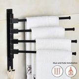 Darrahopens Home & Garden > Bathroom Accessories > Towel Racks & Holders Swivel towel rack wall mounted bathroom towel holder rotating rack space saving 4 arms black