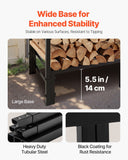 Darrahopens Home & Garden > Bathroom Accessories > Towel Racks & Holders VEVOR Firewood Rack with Waterproof Cover, 1.22m Outdoor Firewood Holder, 1/4 Cord Storage Metal Log Holder, 400lb Max Weight Capacity, Full Covered, Powder-Coated Wood Storage Rack for Fireplace Deck