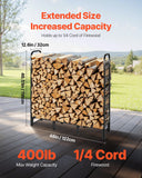 Darrahopens Home & Garden > Bathroom Accessories > Towel Racks & Holders VEVOR Firewood Rack with Waterproof Cover, 1.22m Outdoor Firewood Holder, 1/4 Cord Storage Metal Log Holder, 400lb Max Weight Capacity, Full Covered, Powder-Coated Wood Storage Rack for Fireplace Deck