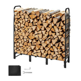 Darrahopens Home & Garden > Bathroom Accessories > Towel Racks & Holders VEVOR Firewood Rack with Waterproof Cover, 1.22m Outdoor Firewood Holder, 1/4 Cord Storage Metal Log Holder, 400lb Max Weight Capacity, Full Covered, Powder-Coated Wood Storage Rack for Fireplace Deck