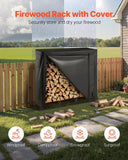 Darrahopens Home & Garden > Bathroom Accessories > Towel Racks & Holders VEVOR Firewood Rack with Waterproof Cover, 1.22m Outdoor Firewood Holder, 1/4 Cord Storage Metal Log Holder, 400lb Max Weight Capacity, Full Covered, Powder-Coated Wood Storage Rack for Fireplace Deck