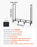 Darrahopens Home & Garden > Bathroom Accessories > Towel Racks & Holders VEVOR Firewood Rack with Waterproof Cover, 1.22m Outdoor Firewood Holder, 1/4 Cord Storage Metal Log Holder, 400lb Max Weight Capacity, Full Covered, Powder-Coated Wood Storage Rack for Fireplace Deck
