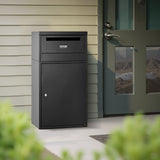 Darrahopens Home & Garden > Bathroom Accessories > Towel Racks & Holders VEVOR Package Delivery Boxes for Outside, 90.9 cm Mailbox for Parcel with Lock, Galvanized Steel Package Drop Box with Anti-Theft Design, Weather-Resistant Package Mailbox for Home and Office, Black