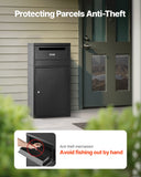 Darrahopens Home & Garden > Bathroom Accessories > Towel Racks & Holders VEVOR Package Delivery Boxes for Outside, 90.9 cm Mailbox for Parcel with Lock, Galvanized Steel Package Drop Box with Anti-Theft Design, Weather-Resistant Package Mailbox for Home and Office, Black
