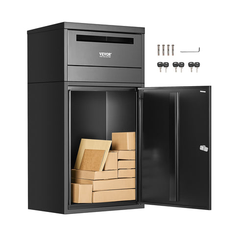 Darrahopens Home & Garden > Bathroom Accessories > Towel Racks & Holders VEVOR Package Delivery Boxes for Outside, 90.9 cm Mailbox for Parcel with Lock, Galvanized Steel Package Drop Box with Anti-Theft Design, Weather-Resistant Package Mailbox for Home and Office, Black