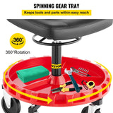 Darrahopens Home & Garden > Bathroom Accessories > Towel Racks & Holders VEVOR Shop Stool, 135 kg Rolling Garage Stool, 56 cm to 66 cm Adjustable Height Mobile Rolling Gear Seat, Round Tray Garage Pneumatic Stool, All-Terrain 12.7 cm Casters with Two Brakes Mechanic Seat