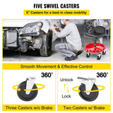 Darrahopens Home & Garden > Bathroom Accessories > Towel Racks & Holders VEVOR Shop Stool, 135 kg Rolling Garage Stool, 56 cm to 66 cm Adjustable Height Mobile Rolling Gear Seat, Round Tray Garage Pneumatic Stool, All-Terrain 12.7 cm Casters with Two Brakes Mechanic Seat