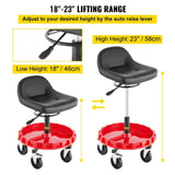 Darrahopens Home & Garden > Bathroom Accessories > Towel Racks & Holders VEVOR Shop Stool, 135 kg Rolling Garage Stool, 56 cm to 66 cm Adjustable Height Mobile Rolling Gear Seat, Round Tray Garage Pneumatic Stool, All-Terrain 12.7 cm Casters with Two Brakes Mechanic Seat