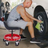 Darrahopens Home & Garden > Bathroom Accessories > Towel Racks & Holders VEVOR Shop Stool, 135 kg Rolling Garage Stool, 56 cm to 66 cm Adjustable Height Mobile Rolling Gear Seat, Round Tray Garage Pneumatic Stool, All-Terrain 12.7 cm Casters with Two Brakes Mechanic Seat