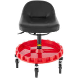 Darrahopens Home & Garden > Bathroom Accessories > Towel Racks & Holders VEVOR Shop Stool, 135 kg Rolling Garage Stool, 56 cm to 66 cm Adjustable Height Mobile Rolling Gear Seat, Round Tray Garage Pneumatic Stool, All-Terrain 12.7 cm Casters with Two Brakes Mechanic Seat