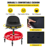 Darrahopens Home & Garden > Bathroom Accessories > Towel Racks & Holders VEVOR Shop Stool, 135 kg Rolling Garage Stool, 56 cm to 66 cm Adjustable Height Mobile Rolling Gear Seat, Round Tray Garage Pneumatic Stool, All-Terrain 12.7 cm Casters with Two Brakes Mechanic Seat