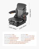 Darrahopens Home & Garden > Bathroom Accessories > Towel Racks & Holders VEVOR Universal Forklift Seat, Tractor Suspension Seat with Adjustable Back, Armrest, Headrest & Safety Belt, Secure Fold Down Tractor Seat with Micro Switch, Lawnmower Seat for Skid Loader Bulldozer