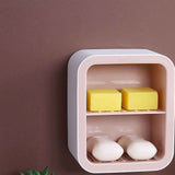 Darrahopens Home & Garden > Bathroom Accessories > Towel Racks & Holders Wall Mount Soap Rack Drain Toilet Suction Disc Punch Free Box Student Dormitory Supplies Nordic 1 Layer Gray