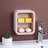 Darrahopens Home & Garden > Bathroom Accessories > Towel Racks & Holders Wall Mount Soap Rack Drain Toilet Suction Disc Punch Free Box Student Dormitory Supplies Nordic 1 Layer Gray