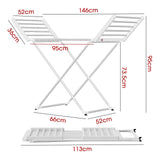 Darrahopens Home & Garden > Bathroom Accessories > Towel Racks & Holders White 220W Electric Heated Towel Rack in Silver with 20 Bars for Fast Drying In Australia - Darrahopens