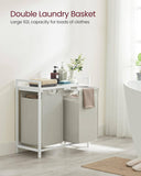 Darrahopens Home & Garden > Bathroom Accessories VASAGLE Laundry Hamper with Shelf and Pull-Out Bags 2 x 46L White BLH201W01