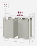 Darrahopens Home & Garden > Bathroom Accessories VASAGLE Laundry Hamper with Shelf and Pull-Out Bags 2 x 46L White BLH201W01
