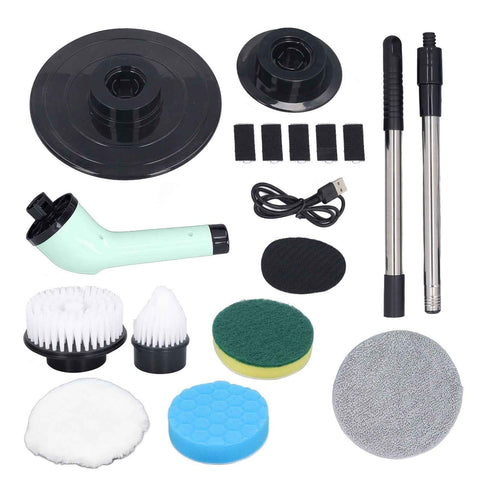 Darrahopens Home & Garden > BBQ > BBQ Cleaning Electric Handheld Brush Adjustable Extension Handle Powerful Highly Efficient Labor Saving Electric Spin Scrubber for Bathroom Kitchen 6 Heads Green In Australia - Darrahopens