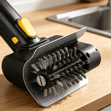 Darrahopens Home & Garden > BBQ > BBQ Cleaning Rechargeable Electric Grill Brush, Stainless Steel Wire Roller BBQ Cleaner Tool Kit ,Dual Brush : (Wire Brush + Scouring Pad Brush )