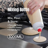 Darrahopens Home & Garden > BBQ > BBQ Tools 1000ml Hand Crank Batter Dispenser Mixing Jug with Scale for Muffins Pancakes