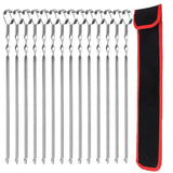 Darrahopens Home & Garden > BBQ > BBQ Tools 14 Pack Kabob Skewers Premium Flat Metal BBQ Barbecue Skewer Long Stainless