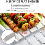 Darrahopens Home & Garden > BBQ > BBQ Tools 14 Pack Kabob Skewers Premium Flat Metal BBQ Barbecue Skewer Long Stainless