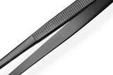 Darrahopens Home & Garden > BBQ > BBQ Tools 2 Pack 30cm BBQ Tongs Stainless Steel Round and Straight Head for Grilling Cooking - Black