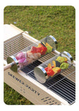 Darrahopens Home & Garden > BBQ > BBQ Tools 2Pcs Outdoor Portable 360° Rotating BBQ Grill Mesh