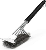 Darrahopens Home & Garden > BBQ > BBQ Tools 3-In-1 BBQ Grill Brush with Stainless Steel Bristles & Scraper - 45cm